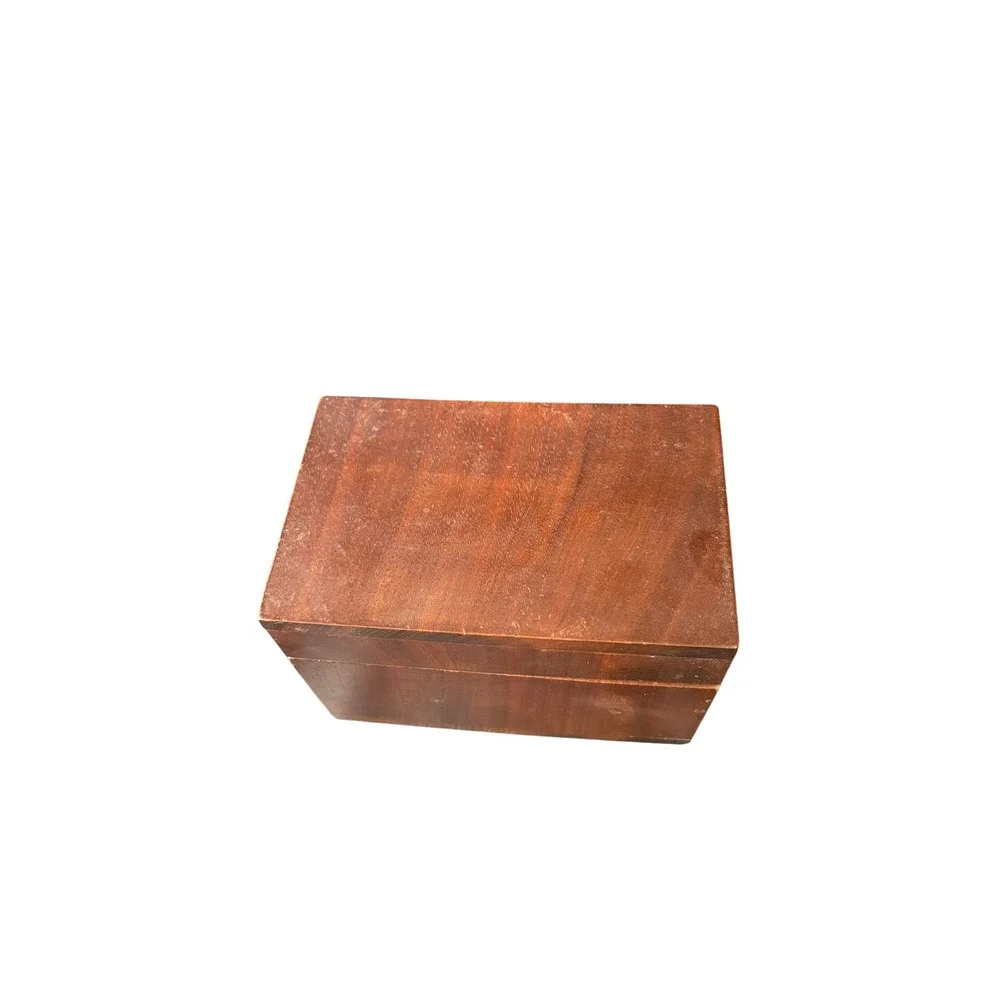 Vintage Wooden Recipe Box Rustic Farmhouse‎ Kitchen Index Card Storage Box